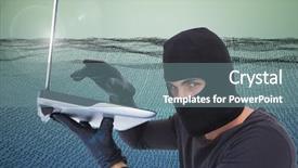  Presentation with hacker - Audience pleasing PPT theme consisting of mathematic wallpaper - hacker with hood using backdrop and a gray colored foreground