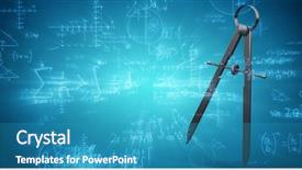  Presentation with white pigeon against the blue - PPT layouts with mathematic wallpaper - illustration of drawing compass background and a teal colored foreground