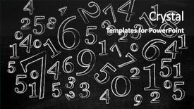  Presentation with numbers - PPT layouts having mathematic wallpaper - numbers on blackboard background and a dark gray colored foreground