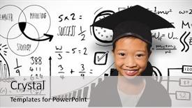  Presentation with smiling little girl - Beautiful PPT layouts featuring mathematic wallpaper - portrait of smiling girl wearing backdrop and a light gray colored foreground