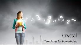  Presentation with flying - PPT layouts featuring mathematic wallpaper - young girl holding bucket background and a light gray colored foreground