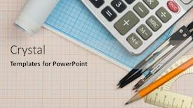  Presentation with math graph - Slide deck enhanced with mathematical-instruments-lie background and a lemonade colored foreground