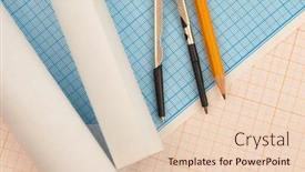  Presentation with math graph - Beautiful slide deck featuring mathematical-instruments-lie backdrop and a lemonade colored foreground