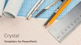  Presentation with math graph - Colorful slide set enhanced with mathematical-instruments-lie backdrop and a lemonade colored foreground