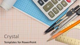  Presentation with math graph - Beautiful slide set featuring mathematical-instruments-lie backdrop and a lemonade colored foreground