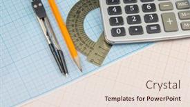  Presentation with math graph - Presentation theme featuring mathematical-instruments-lie background and a lemonade colored foreground