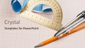  Presentation with math graph - Cool new slide set with mathematical-instruments-lie backdrop and a lemonade colored foreground