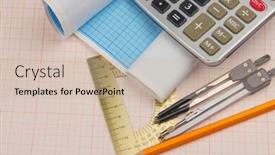  Presentation with math graph - Slide set having mathematical-instruments-lie background and a soft green colored foreground