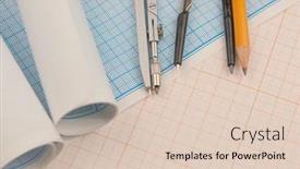 Presentation with math graph - Audience pleasing presentation design consisting of mathematical-instruments-lie backdrop and a lemonade colored foreground