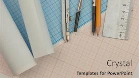  Presentation with math graph - Audience pleasing slide deck consisting of mathematical-instruments-lie backdrop and a mint green colored foreground