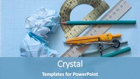  Presentation with math graph - Slides enhanced with mathematical instruments over the corner background and a teal colored foreground