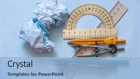  Presentation with math graph - Amazing theme having mathematical instruments over the corner backdrop and a light blue colored foreground