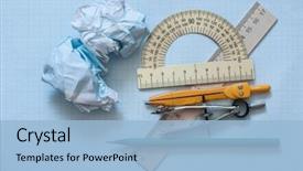  Presentation with math graph - PPT layouts consisting of mathematical instruments over the corner background and a light blue colored foreground