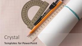  Presentation with math graph - Theme consisting of mathematical-instruments-over-the-corner background and a soft green colored foreground