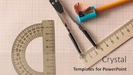  Presentation with math graph - PPT theme having mathematical-instruments-over-the-corner background and a soft green colored foreground