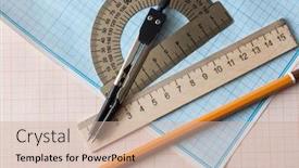  Presentation with math graph - Audience pleasing slides consisting of mathematical-instruments-over-the-corner backdrop and a soft green colored foreground