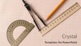  Presentation with math graph - Slides enhanced with mathematical-instruments-over-the-corner background and a lemonade colored foreground
