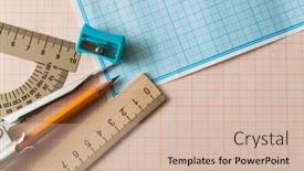  Presentation with math graph - Colorful PPT layouts enhanced with mathematical-instruments-over-the-corner backdrop and a soft green colored foreground