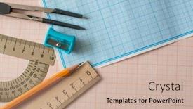  Presentation with math graph - Slides having mathematical-instruments-over-the-corner background and a coral colored foreground