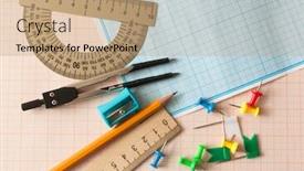  Presentation with math graph - PPT layouts featuring mathematical-instruments-over-the-corner background and a coral colored foreground