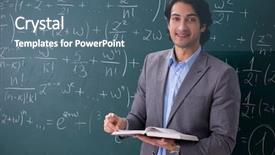  Presentation with mathematical physics - Theme consisting of mathematical physics - young handsome math teacher background and a ocean colored foreground