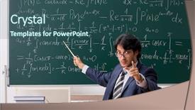  Presentation with mathematical physics - Audience pleasing slide deck consisting of mathematical physics - young male math teacher backdrop and a ocean colored foreground