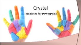  Presentation with mathematics - Audience pleasing presentation theme consisting of simple mathematics - little boy's colorful hands backdrop and a white colored foreground