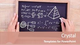 Presentation with hand drawn school - Audience pleasing presentation design consisting of mathematics - digital composite of hand drawing backdrop and a coral colored foreground