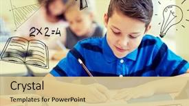  Presentation with elementary school - Beautiful slide deck featuring mathematics - education elementary school learning backdrop and a lemonade colored foreground