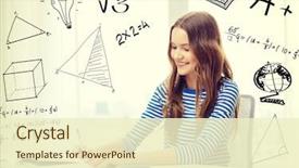  Presentation with technology education - Theme having mathematics - education technology and home concept background and a cream colored foreground