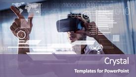  Presentation with mathematics - Cool new presentation with mathematics - interface against businessman using backdrop and a violet colored foreground