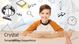  Presentation with children education - Cool new PPT layouts with mathematics - leisure children education technology backdrop and a coral colored foreground