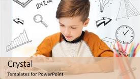  Presentation with doodles - Amazing PPT theme having mathematics - leisure children technology and people backdrop and a lemonade colored foreground