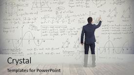  Presentation with business mathematics - Amazing slides having mathematics - man in dark business suit backdrop and a light gray colored foreground