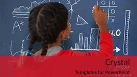  Presentation with rear view mirror - Beautiful slide deck featuring mathematics - rear view of girl backdrop and a crimson colored foreground