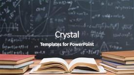  Presentation with chalkboard - Slide deck having mathematics - school books and stationery background and a dark gray colored foreground