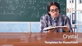  Presentation with math teacher - Amazing slide set having mathematics - young funny math teacher backdrop and a red colored foreground