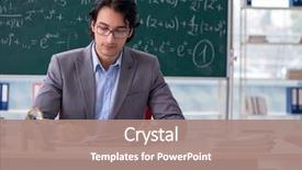  Presentation with math teacher - Beautiful slide deck featuring mathematics - young handsome math teacher backdrop and a coral colored foreground
