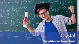  Presentation with math - Audience pleasing theme consisting of mathematics - young male student studying math backdrop and a ocean colored foreground