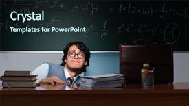  Presentation with mathematics - Beautiful theme featuring mathematics - young math teacher in front backdrop and a wine colored foreground