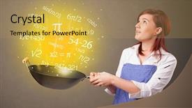  Presentation with mathematical modelling - Colorful slides enhanced with mathematics background - person cooking numbers and mathematical backdrop and a yellow colored foreground