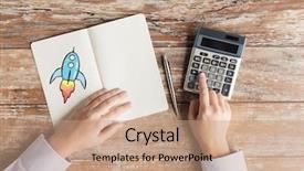  Presentation with art stem education science technology - PPT theme consisting of mathematics cartoon - business education people and technology background and a coral colored foreground