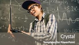  Presentation with cognitive development of high school learners - Presentation theme with mathematics computers - education high school college portrait background and a gray colored foreground