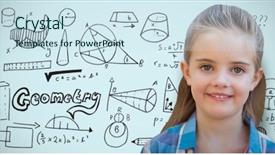  Presentation with cute - Slide deck consisting of mathematics equation circle - portrait of smiling cute girl background and a sky blue colored foreground