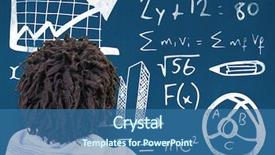  Presentation with blackboard - Cool new PPT layouts with mathematics equation circle - rear view of boy backdrop and a ocean colored foreground