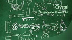  Presentation with geometric shapes - Slides enhanced with mathematics equation circle - text with geometric shapes background and a  colored foreground