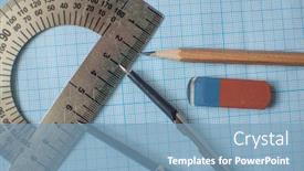  Presentation with math graph - Slide deck enhanced with mathematics-geometry-tool-for-student background and a teal colored foreground