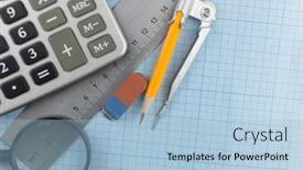  Presentation with math graph - Amazing PPT theme having mathematics-geometry-tool-for-student backdrop and a light blue colored foreground