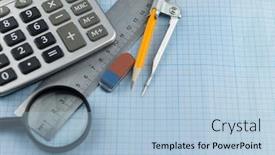  Presentation with math graph - Slide set consisting of mathematics-geometry-tool-for-student background and a light blue colored foreground