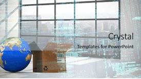  Presentation with coding binary code blue polygonal - Theme featuring mathematics planet earth - composite image of binary codes background and a light gray colored foreground